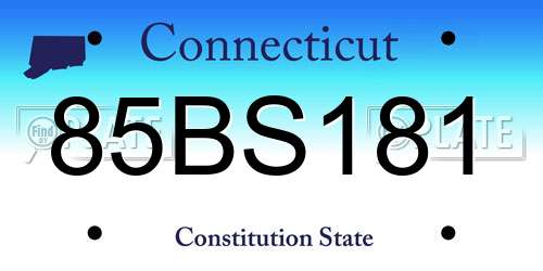 85BS181 Connecticut License Plate