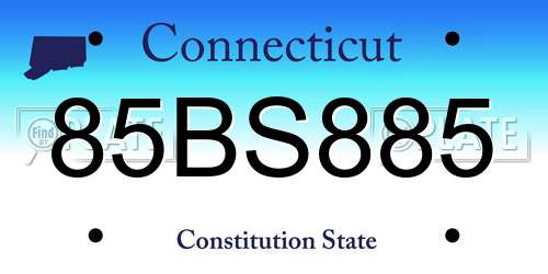 85BS885 Connecticut License Plate