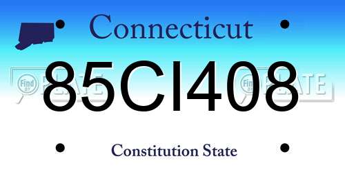 85CI408 Connecticut License Plate