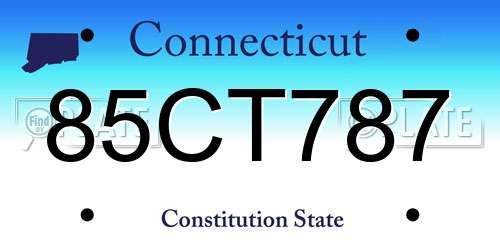 85CT787 Connecticut License Plate