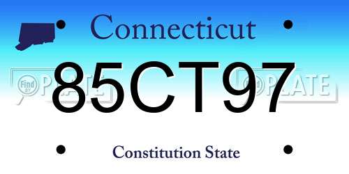 85CT97 Connecticut License Plate