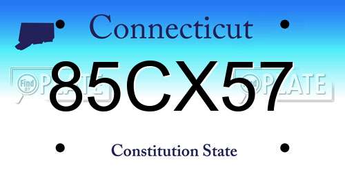 85CX57 Connecticut License Plate