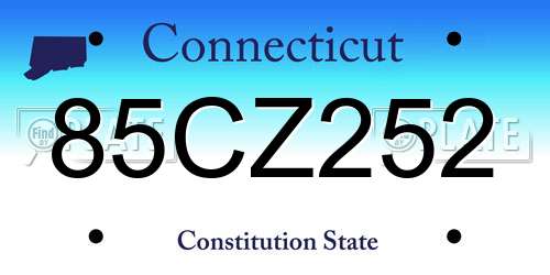 85CZ252 Connecticut License Plate