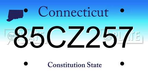 85CZ257 Connecticut License Plate