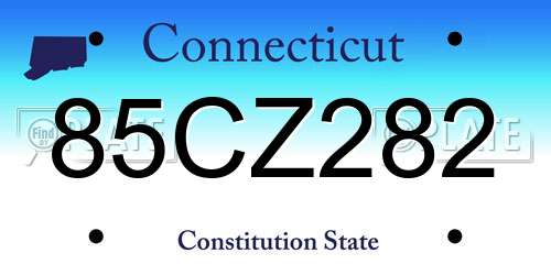 85CZ282 Connecticut License Plate