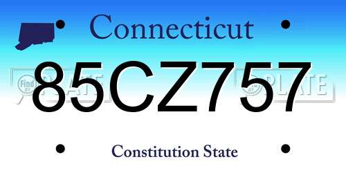85CZ757 Connecticut License Plate