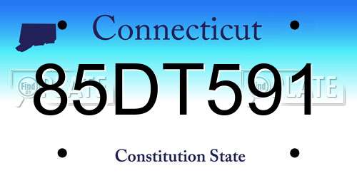 85DT591 Connecticut License Plate