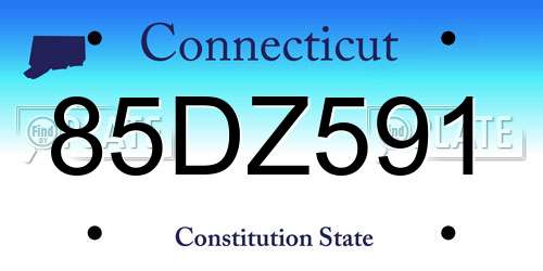85DZ591 Connecticut License Plate