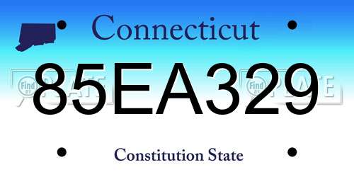 85EA329 Connecticut License Plate