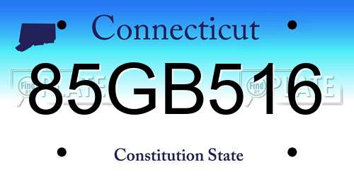 85GB516 Connecticut License Plate