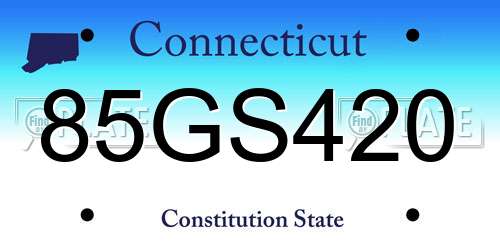 85GS420 Connecticut License Plate
