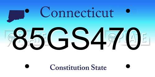 85GS470 Connecticut License Plate