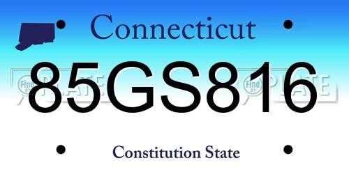 85GS816 Connecticut License Plate