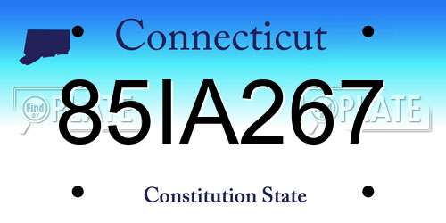 85IA267 Connecticut License Plate