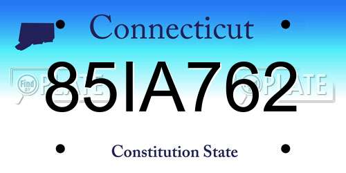 85IA762 Connecticut License Plate