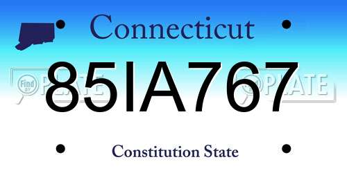 85IA767 Connecticut License Plate