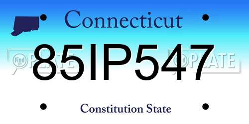 85IP547 Connecticut License Plate