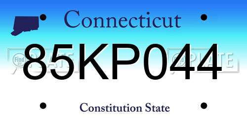 85KP044 Connecticut License Plate