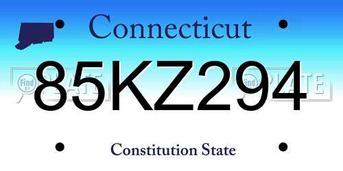85KZ294 Connecticut License Plate