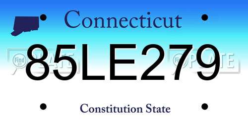 85LE279 Connecticut License Plate
