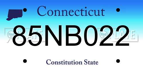 85NB022 Connecticut License Plate