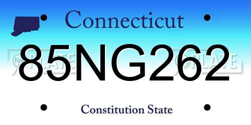 85NG262 Connecticut License Plate