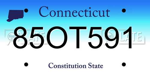 85OT591 Connecticut License Plate