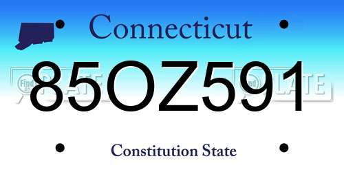 85OZ591 Connecticut License Plate