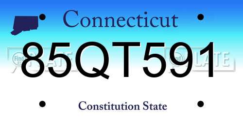 85QT591 Connecticut License Plate