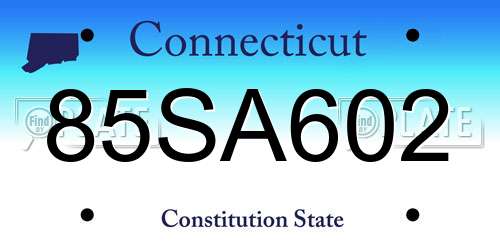 85SA602 Connecticut License Plate