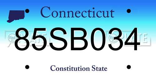 85SB034 Connecticut License Plate