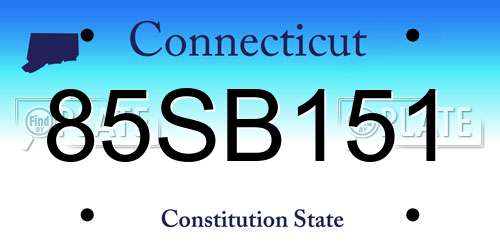 85SB151 Connecticut License Plate