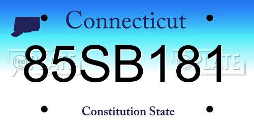 85SB181 Connecticut License Plate