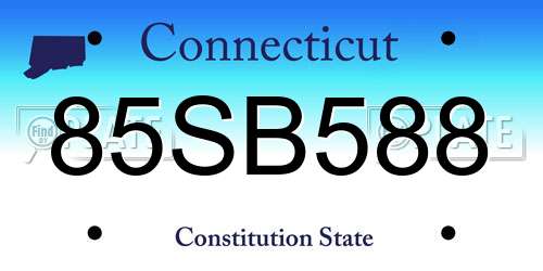 85SB588 Connecticut License Plate