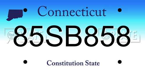 85SB858 Connecticut License Plate