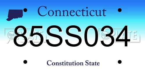 85SS034 Connecticut License Plate