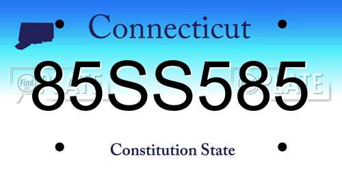 85SS585 Connecticut License Plate