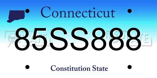85SS888 Connecticut License Plate