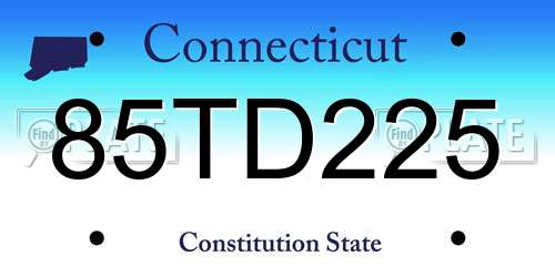 85TD225 Connecticut License Plate