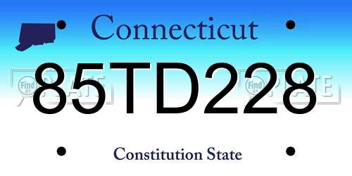 85TD228 Connecticut License Plate