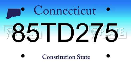 85TD275 Connecticut License Plate