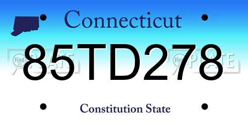 85TD278 Connecticut License Plate
