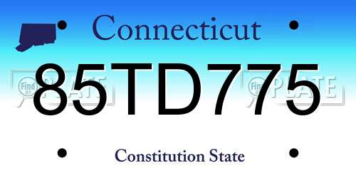 85TD775 Connecticut License Plate