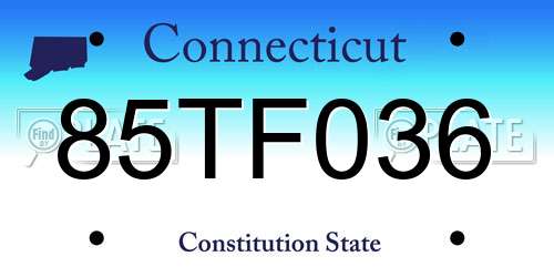 85TF036 Connecticut License Plate