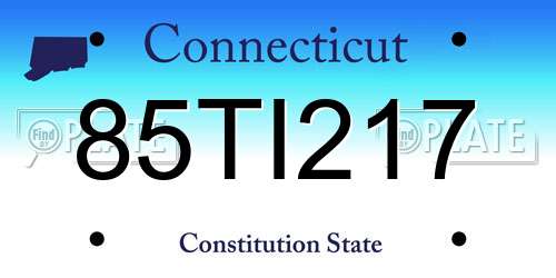 85TI217 Connecticut License Plate