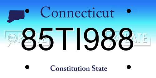 85TI988 Connecticut License Plate