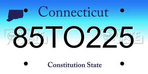 85TO225 Connecticut License Plate