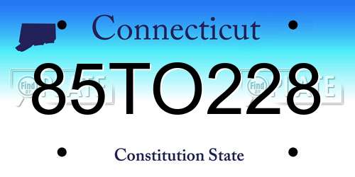 85TO228 Connecticut License Plate