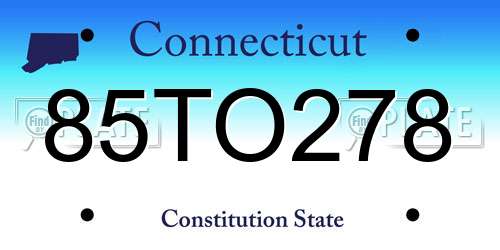 85TO278 Connecticut License Plate