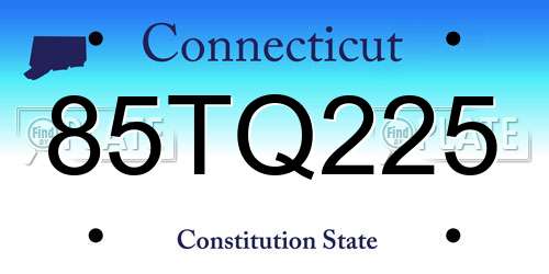 85TQ225 Connecticut License Plate